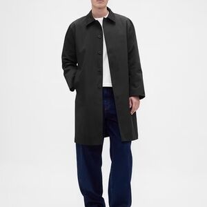 GAP Black Single-Breasted Trench Coat